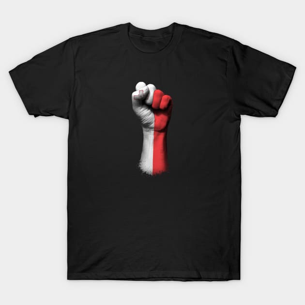 Flag of Malta on a Raised Clenched Fist T-Shirt by jeffbartels